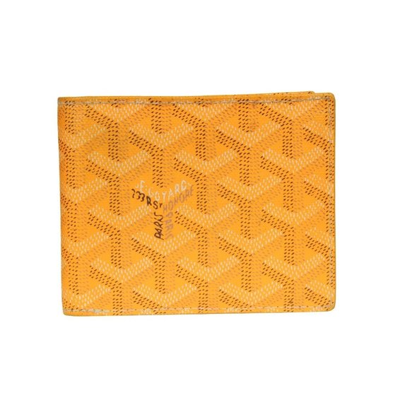 Goyard Other - Goyard Mens Victoire Bi Fold Wallet Yellow Card Holder Six Slot Coated Canvas